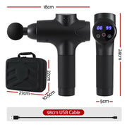 Everfit Massage Gun 30 Speed 8 Heads Vibration Muscle Massager Chargeable Black MG-B-2500-8H-BK