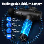 Everfit Massage Gun 30 Speed 8 Heads Vibration Muscle Massager Chargeable Black MG-B-2500-8H-BK