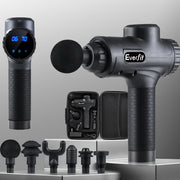 Everfit Massage Gun 30 Speed 6 Heads Vibration Muscle Massager Chargeable Black MG-M2-BK