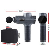 Everfit Massage Gun 30 Speed 6 Heads Vibration Muscle Massager Chargeable Grey MG-M2-CB