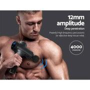 Everfit Massage Gun 30 Speed 6 Heads Vibration Muscle Massager Chargeable Grey MG-M2-CB