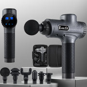 Everfit Massage Gun 30 Speed 6 Heads Vibration Muscle Massager Chargeable Grey MG-M2-CB