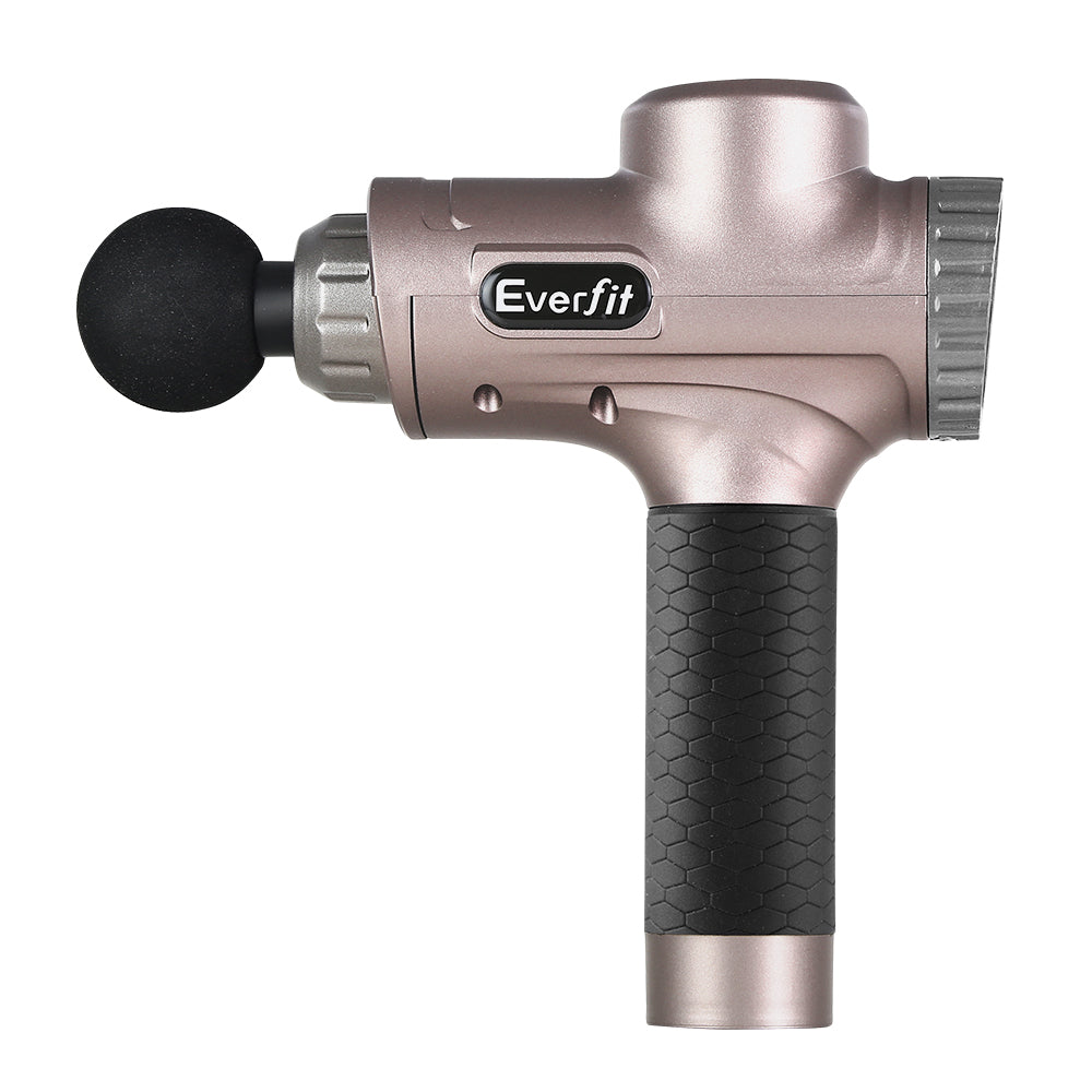 Everfit Massage Gun 30 Speed 6 Heads Vibration Muscle Massager Chargeable Gold MG-M2-GD