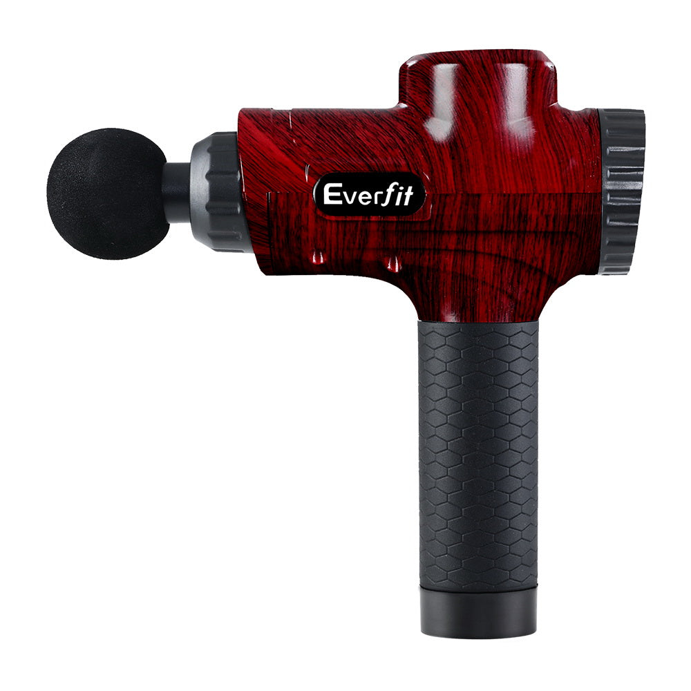 Everfit Massage Gun 30 Speed 6 Heads Vibration Muscle Massager Chargeable Red MG-M2-RD
