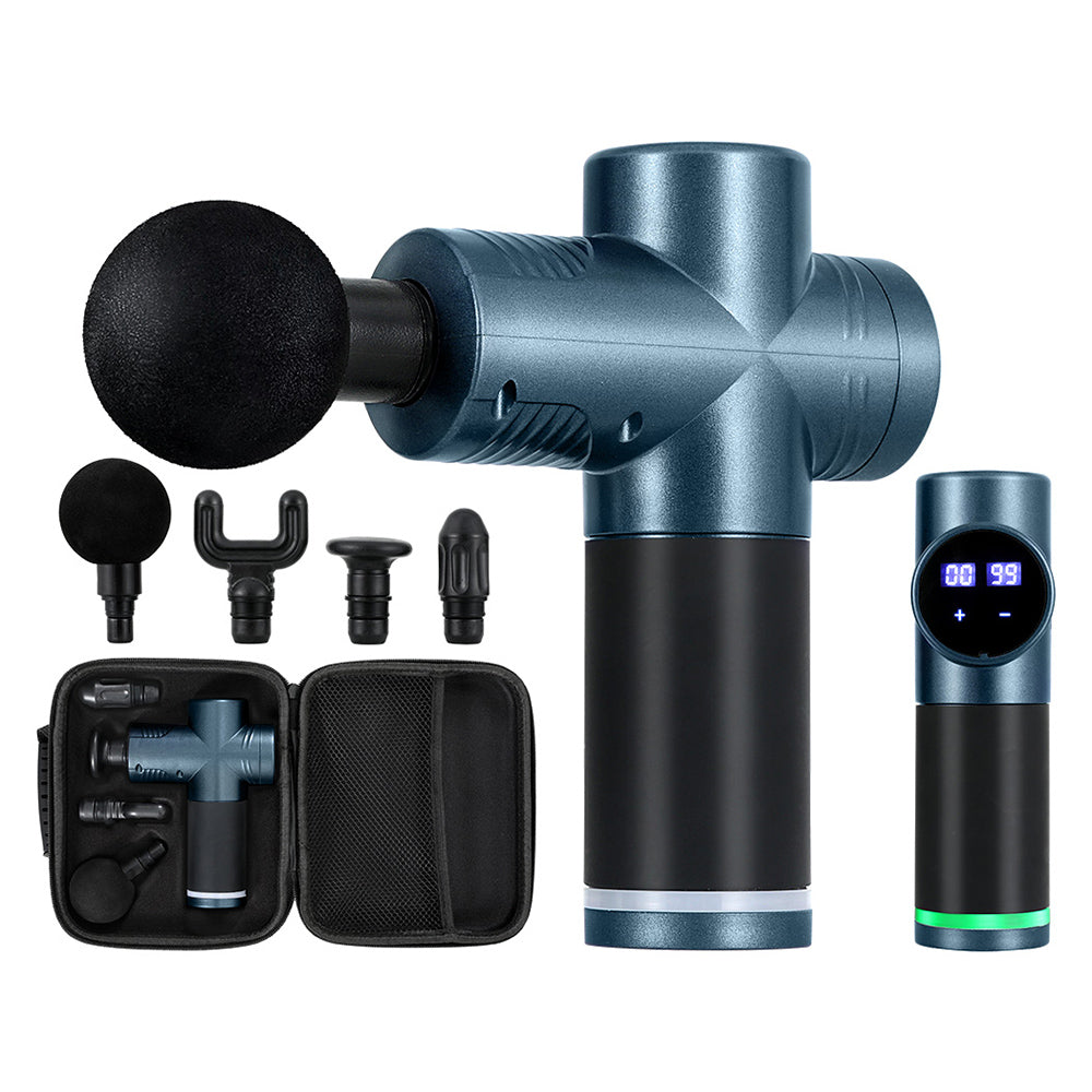 Everfit 30 Speed Massage Gun 4 Heads Vibration Muscle Massager Chargeable Blue MG-M2000-BL