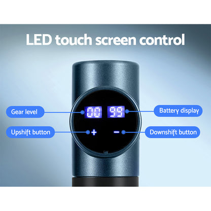 Everfit 30 Speed Massage Gun 4 Heads Vibration Muscle Massager Chargeable Blue MG-M2000-BL