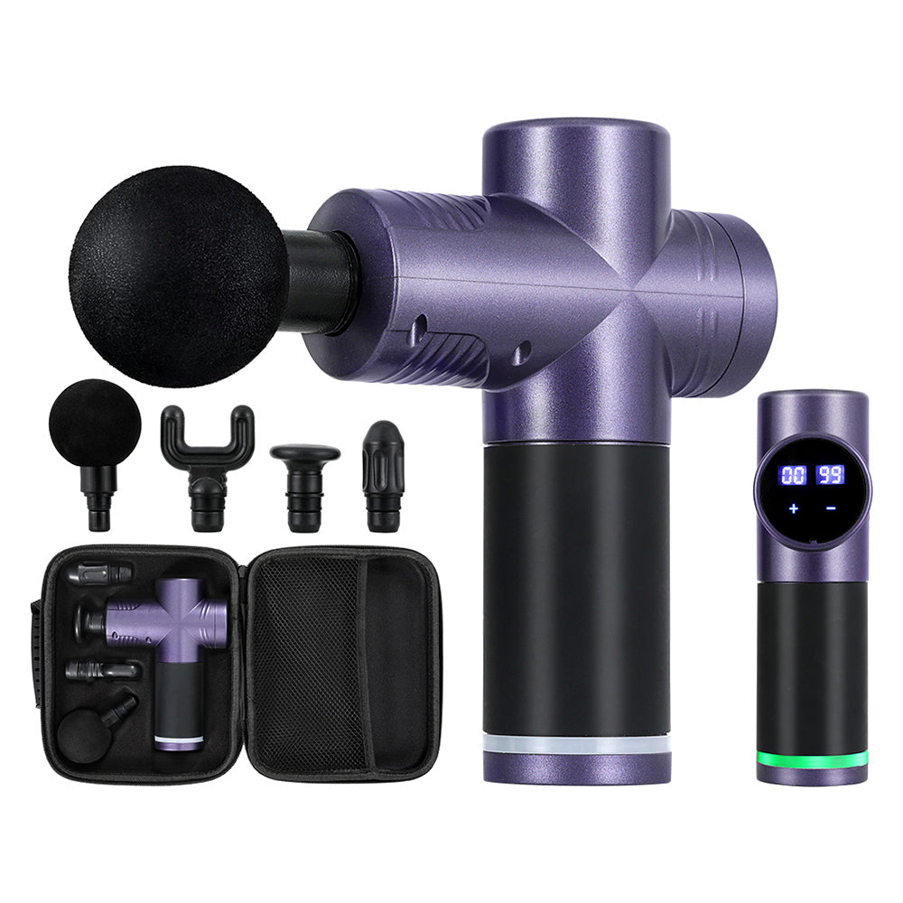 Everfit 30 Speed Massage Gun 4 Heads Vibration Muscle Massager Chargeable Purple MG-M2000-PP