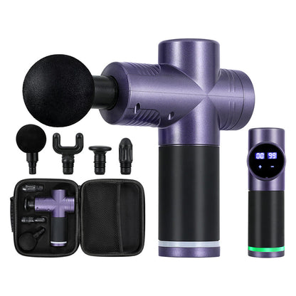 Everfit 30 Speed Massage Gun 4 Heads Vibration Muscle Massager Chargeable Purple MG-M2000-PP