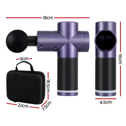 Everfit 30 Speed Massage Gun 4 Heads Vibration Muscle Massager Chargeable Purple MG-M2000-PP
