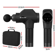 Everfit Massage Gun 30 Speed 8 Heads Chargeable Black MG-M2600-BK
