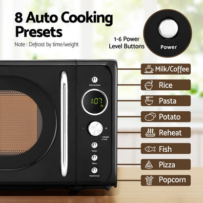 Devanti 20L Microwave Oven 700W Black MIO-EF20L-BK