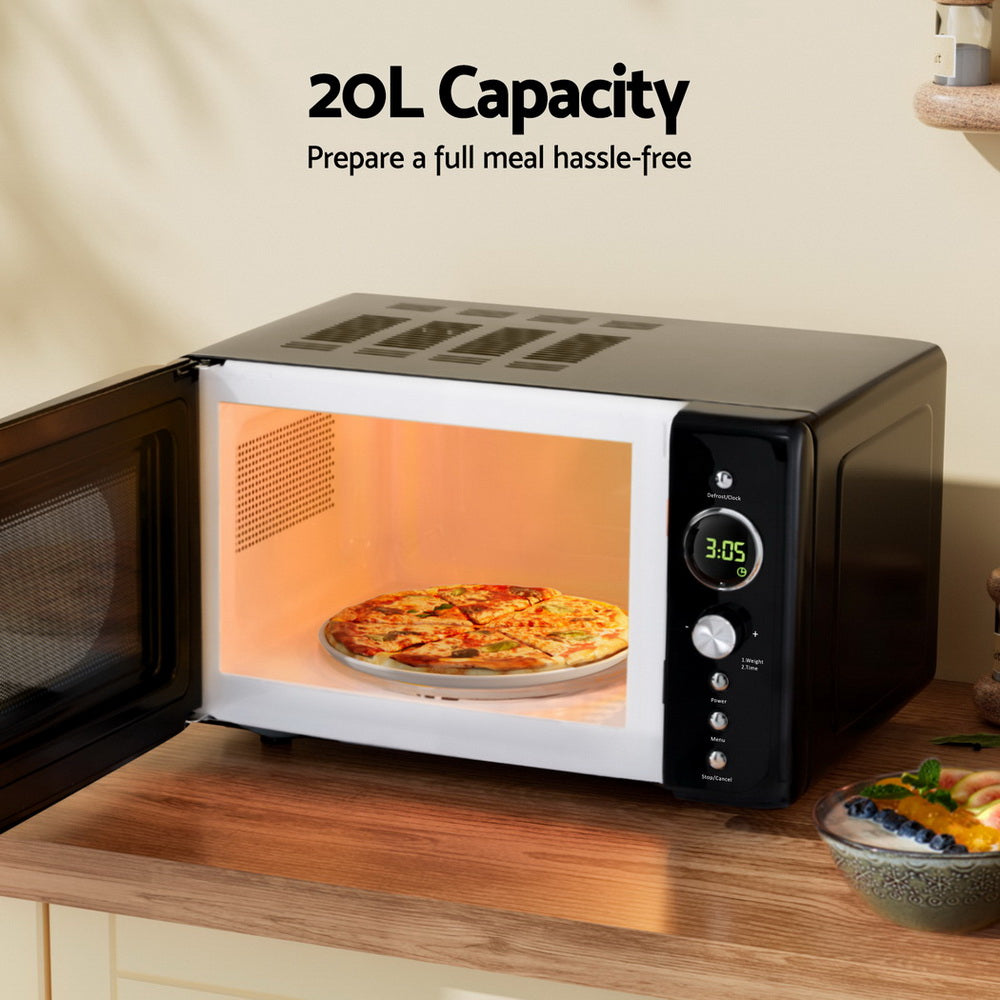 Devanti 20L Microwave Oven 700W Black MIO-EF20L-BK
