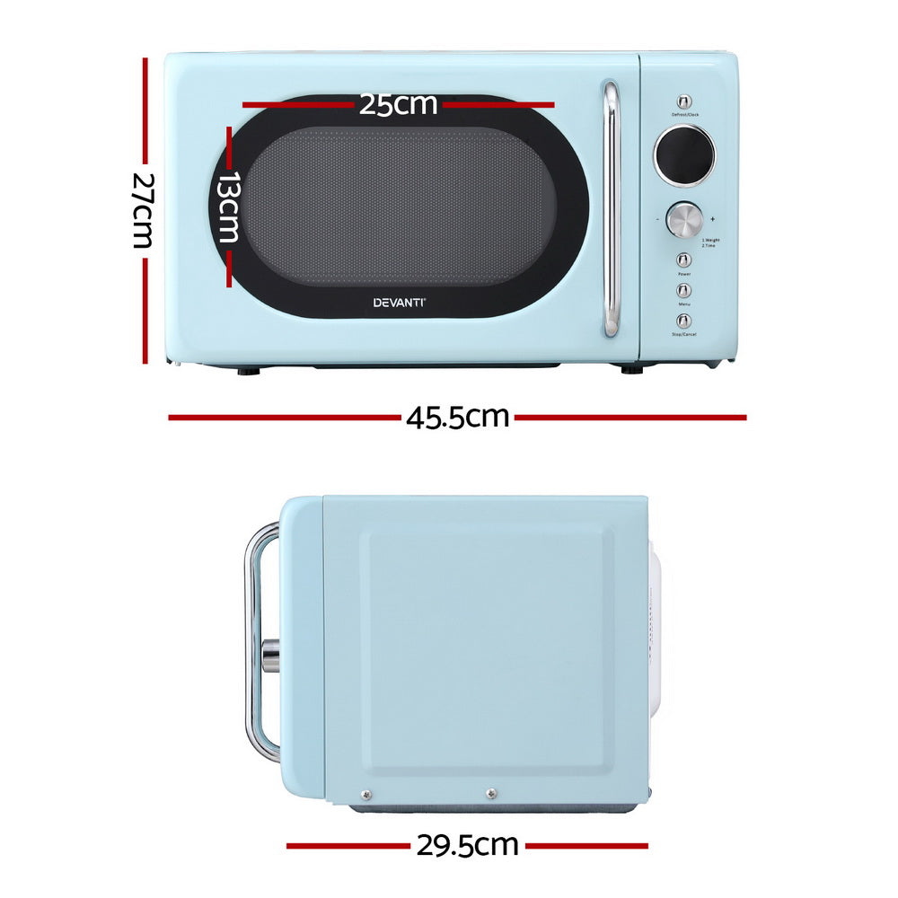 Devanti 20L Microwave Oven 800W Blue MIO-EF20L-BL