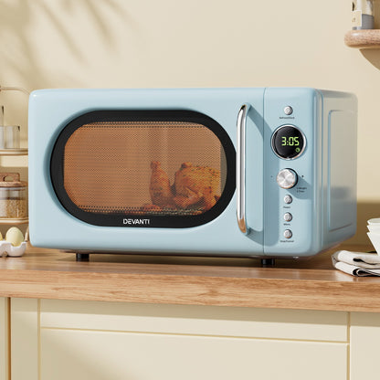Devanti 20L Microwave Oven 800W Blue MIO-EF20L-BL
