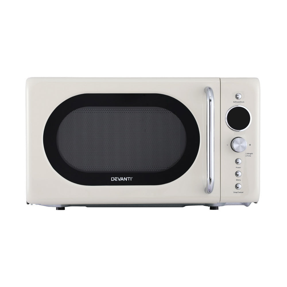 Devanti 20L Microwave Oven 700W Cream MIO-EF20L-CR