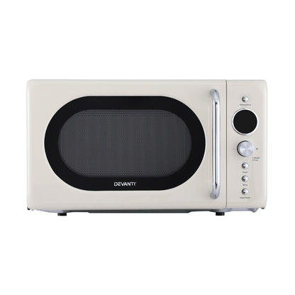 Devanti 20L Microwave Oven 700W Cream MIO-EF20L-CR
