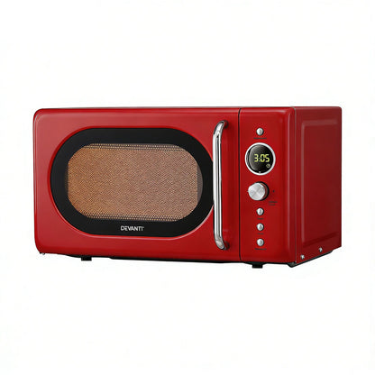 Devanti 20L Microwave Oven 700W Red MIO-EF20L-RD