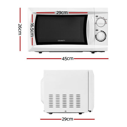 Devanti 20L Microwave Oven 800W White MIO-M20L-WH