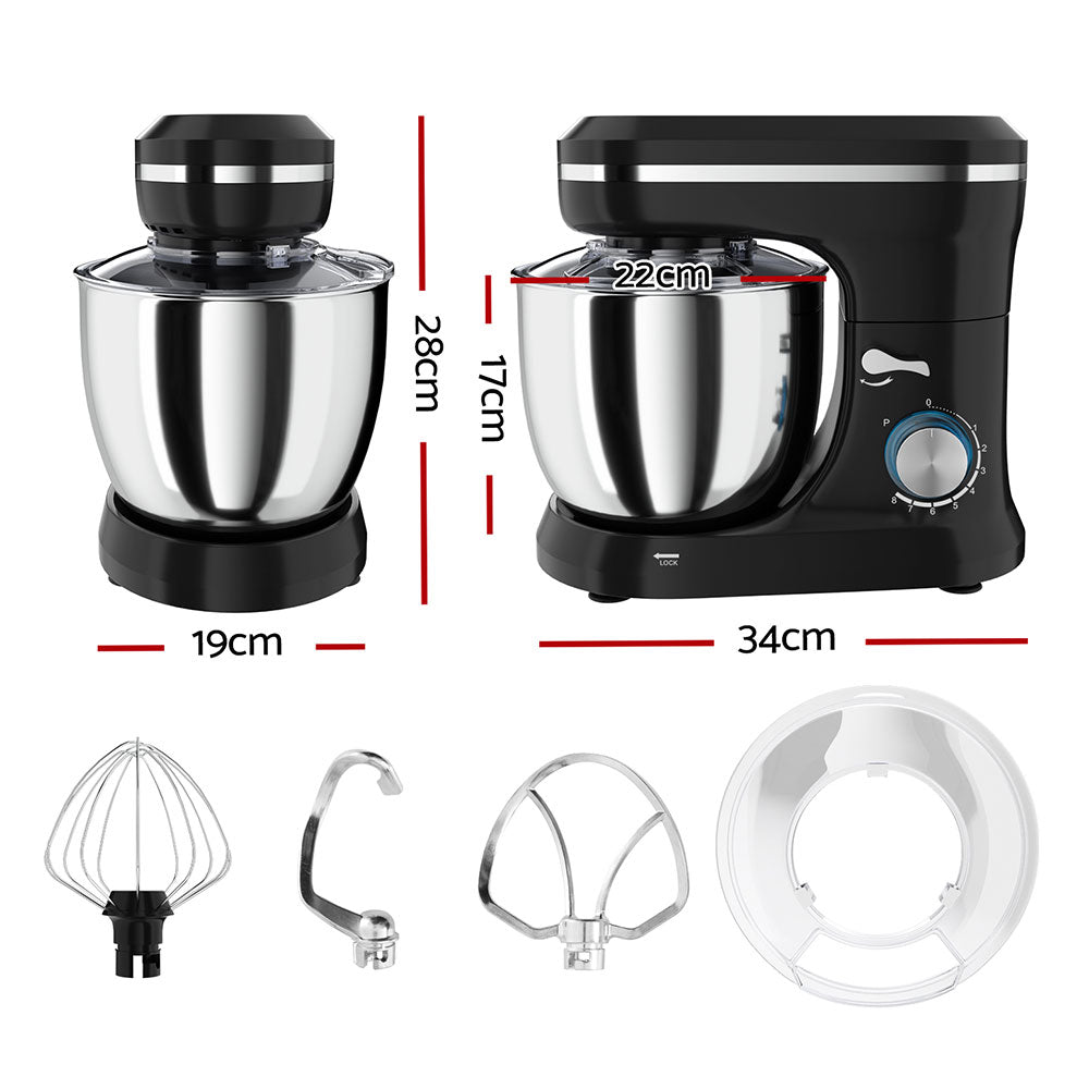 Devanti 3in1 Stand Mixer 8 Speed 5L Mix Master 400W Black MIXER-B-10-BK
