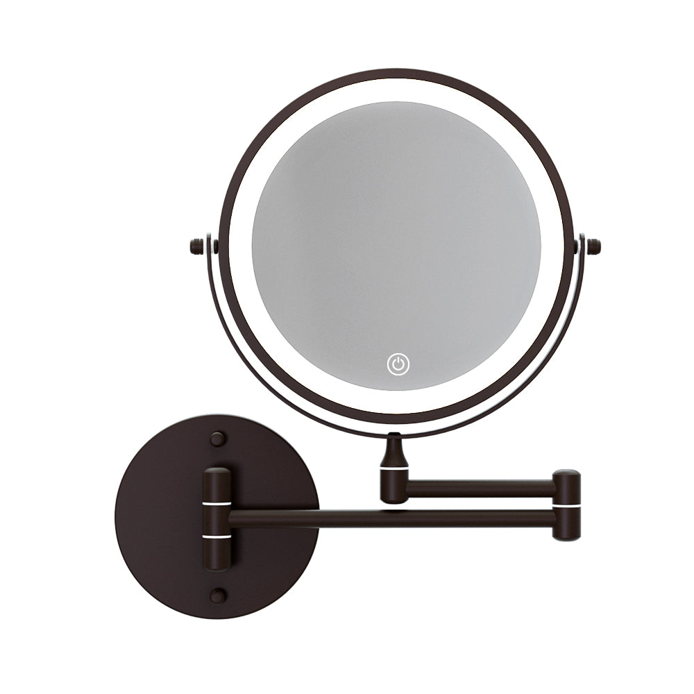 Embellir Extendable Makeup Mirror 10X Magnifying Double-Sided Bathroom Brown MM-E-EXTEN-10X-LED-7IN-BR
