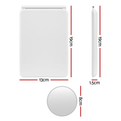 Embellir Portable Travel Makeup Mirror Rechargeable Makeup Mirror with Lights 10x Magnifier White MM-E-FOLD-10X-LED-WH