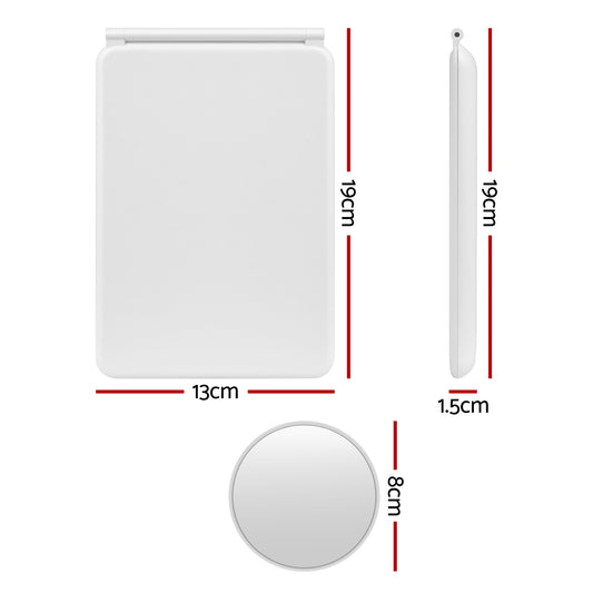 Embellir Portable Travel Makeup Mirror Rechargeable Makeup Mirror with Lights 10x Magnifier White MM-E-FOLD-10X-LED-WH