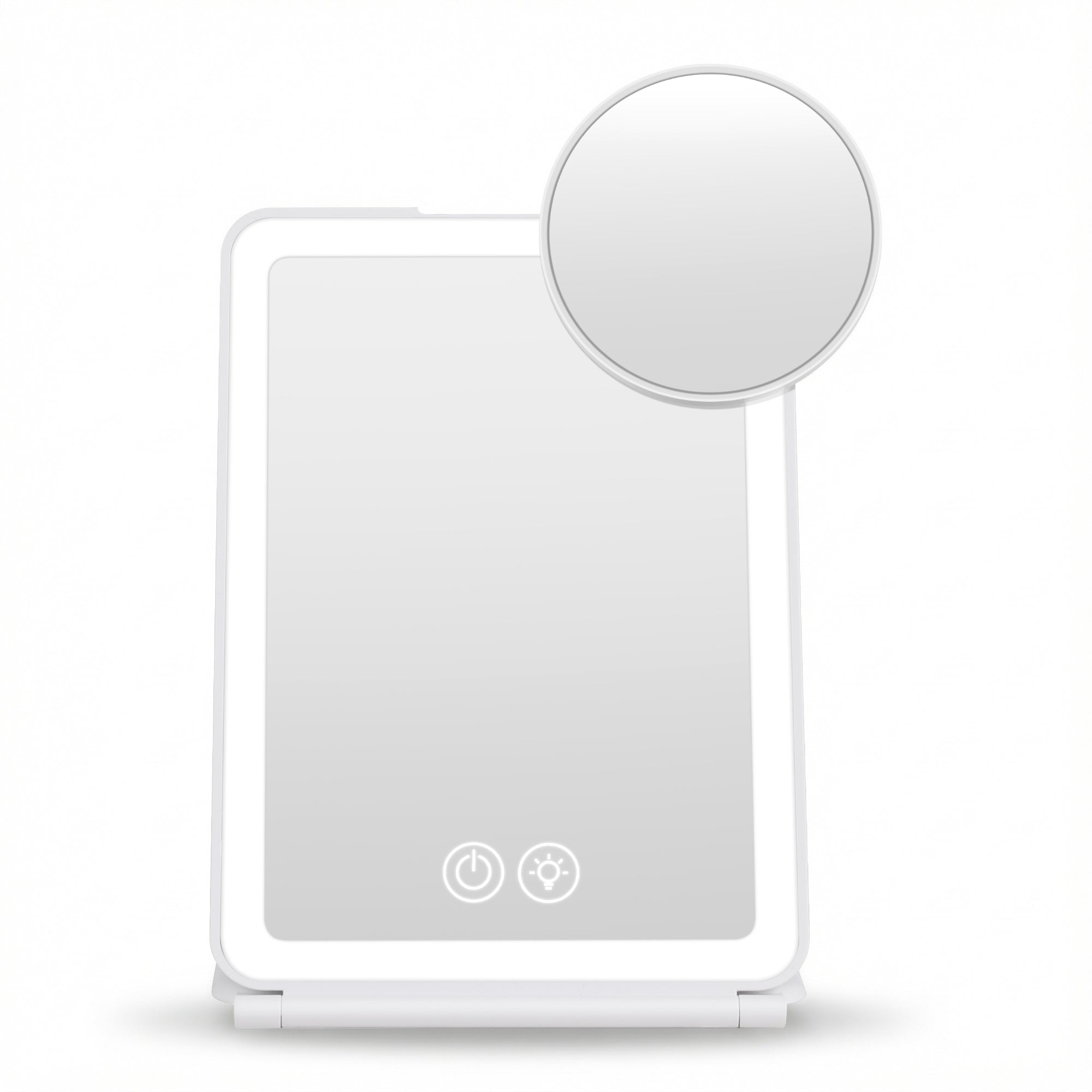 Embellir Portable Travel Makeup Mirror Rechargeable Makeup Mirror with Lights 10x Magnifier White MM-E-FOLD-10X-LED-WH