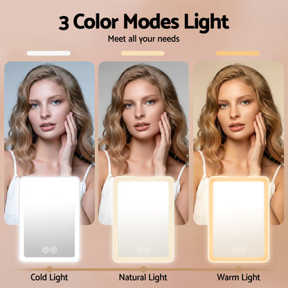 Embellir Portable Travel Makeup Mirror Rechargeable Makeup Mirror with Lights 10x Magnifier White MM-E-FOLD-10X-LED-WH