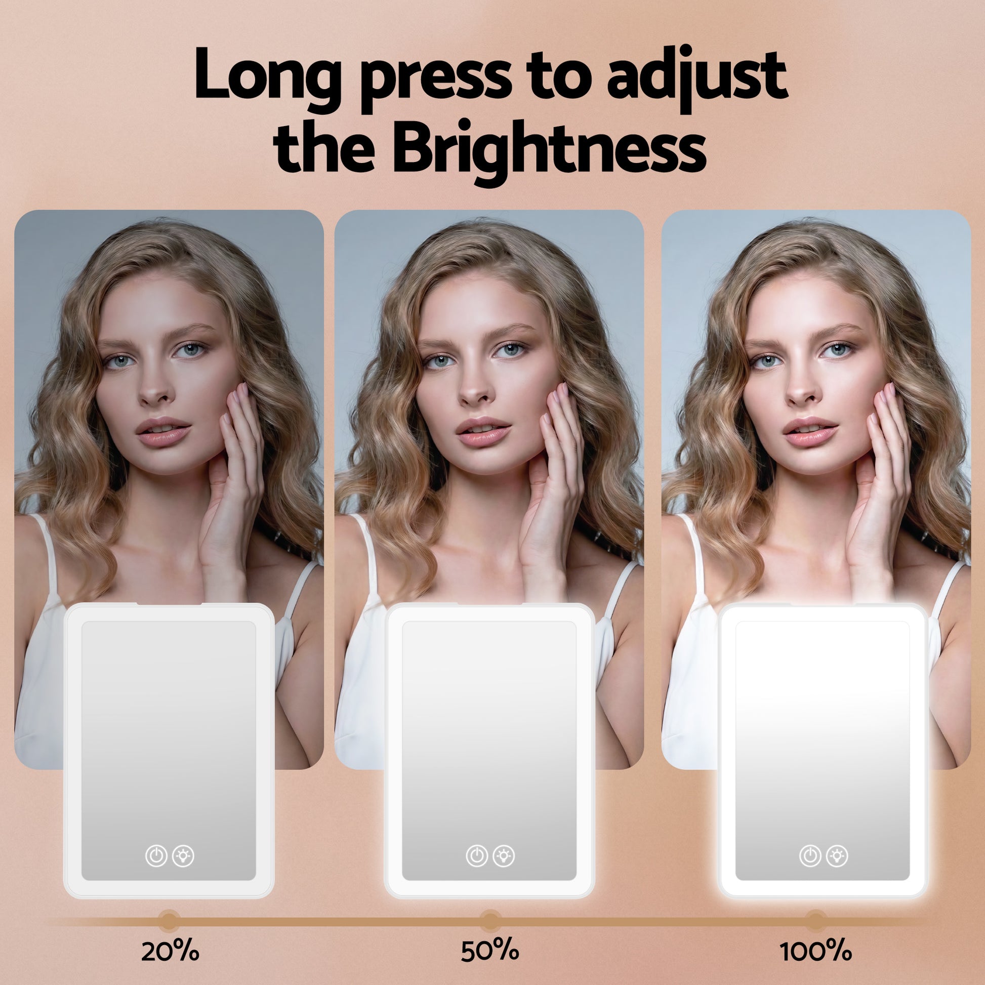 Embellir Portable Travel Makeup Mirror Rechargeable Makeup Mirror with Lights 10x Magnifier White MM-E-FOLD-10X-LED-WH