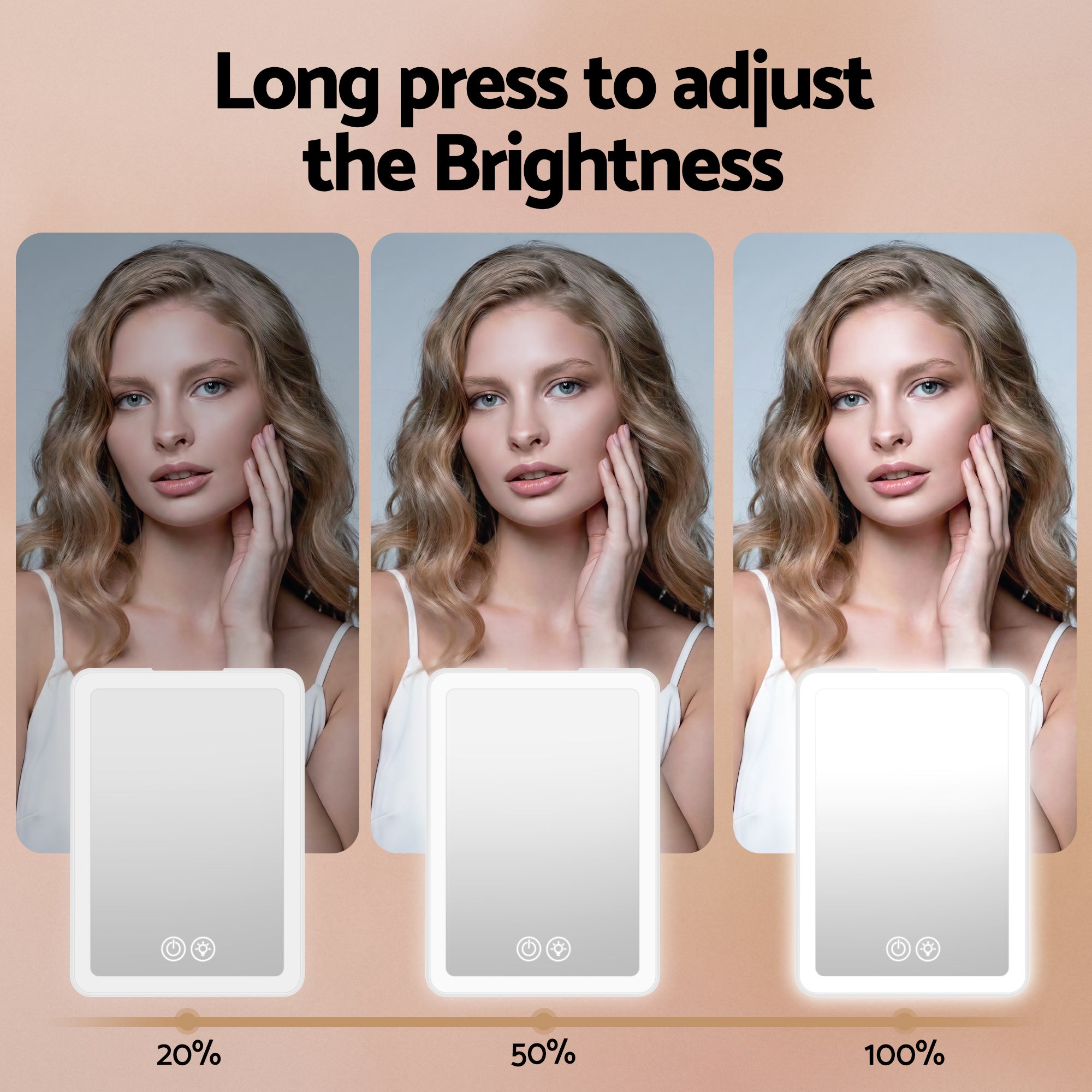 Embellir Portable Travel Makeup Mirror Rechargeable Makeup Mirror with Lights 10x Magnifier White MM-E-FOLD-10X-LED-WH
