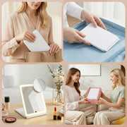 Embellir Portable Travel Makeup Mirror Rechargeable Makeup Mirror with Lights 10x Magnifier White MM-E-FOLD-10X-LED-WH