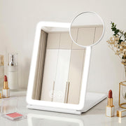 Embellir Portable Travel Makeup Mirror Rechargeable Makeup Mirror with Lights 10x Magnifier White MM-E-FOLD-10X-LED-WH