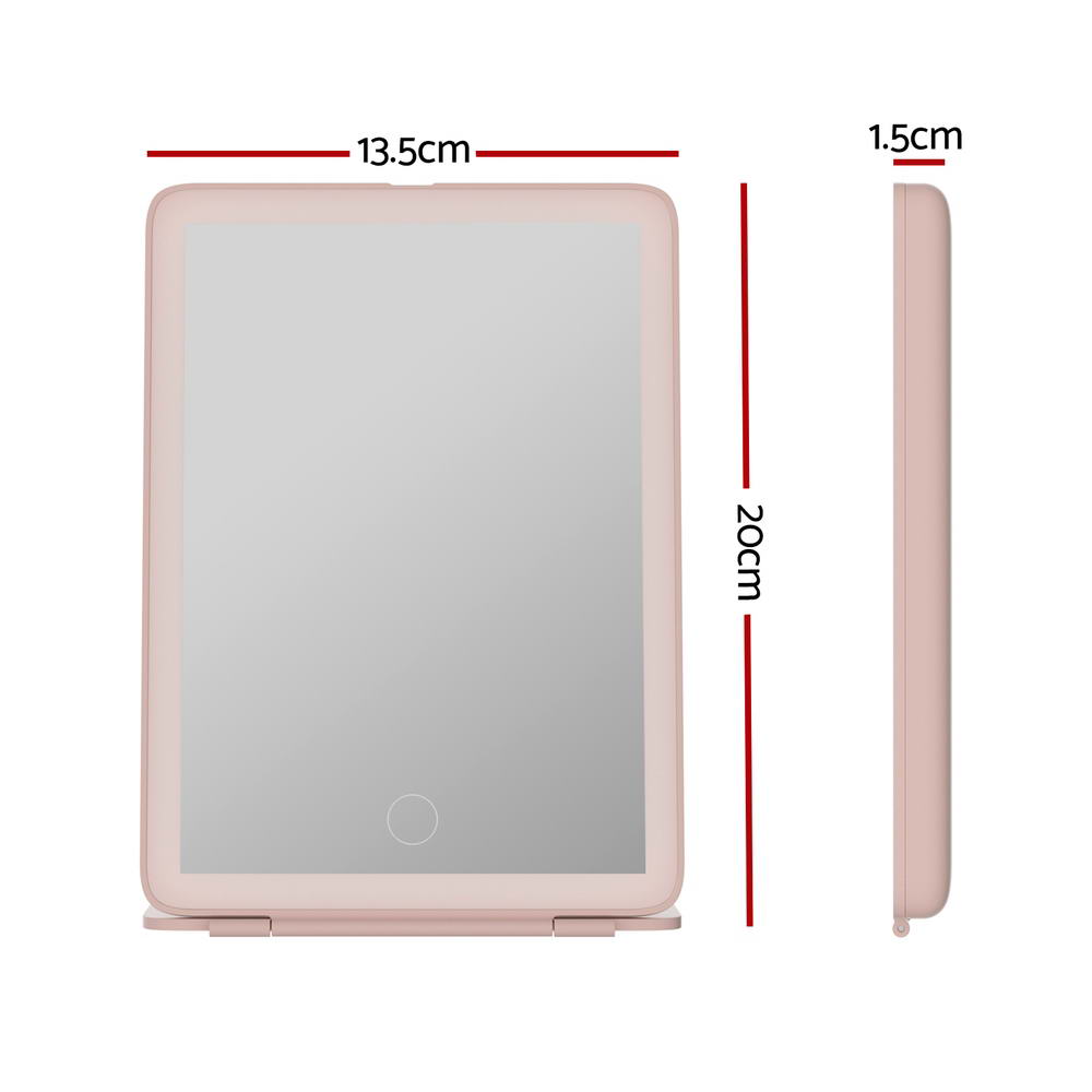 Embellir Compact Makeup Mirror w/ LED Light Portable Foldable Travel Beauty Pink MM-E-FOLD-2014LED-PK