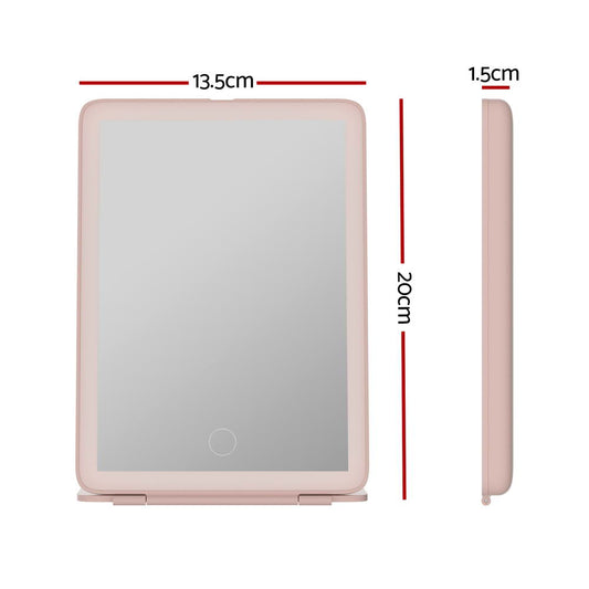 Embellir Compact Makeup Mirror w/ LED Light Portable Foldable Travel Beauty Pink MM-E-FOLD-2014LED-PK