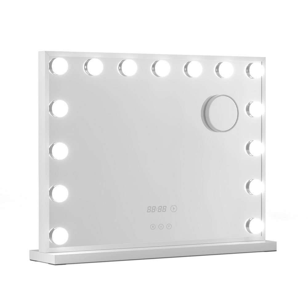 Embellir Makeup Mirror 58x45cm Hollywood Vanity with LED Light Tabletop White MM-E-FRAME-5846LED-WH