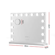 Embellir Makeup Mirror 58x45cm Hollywood Vanity with LED Light Tabletop White MM-E-FRAME-5846LED-WH