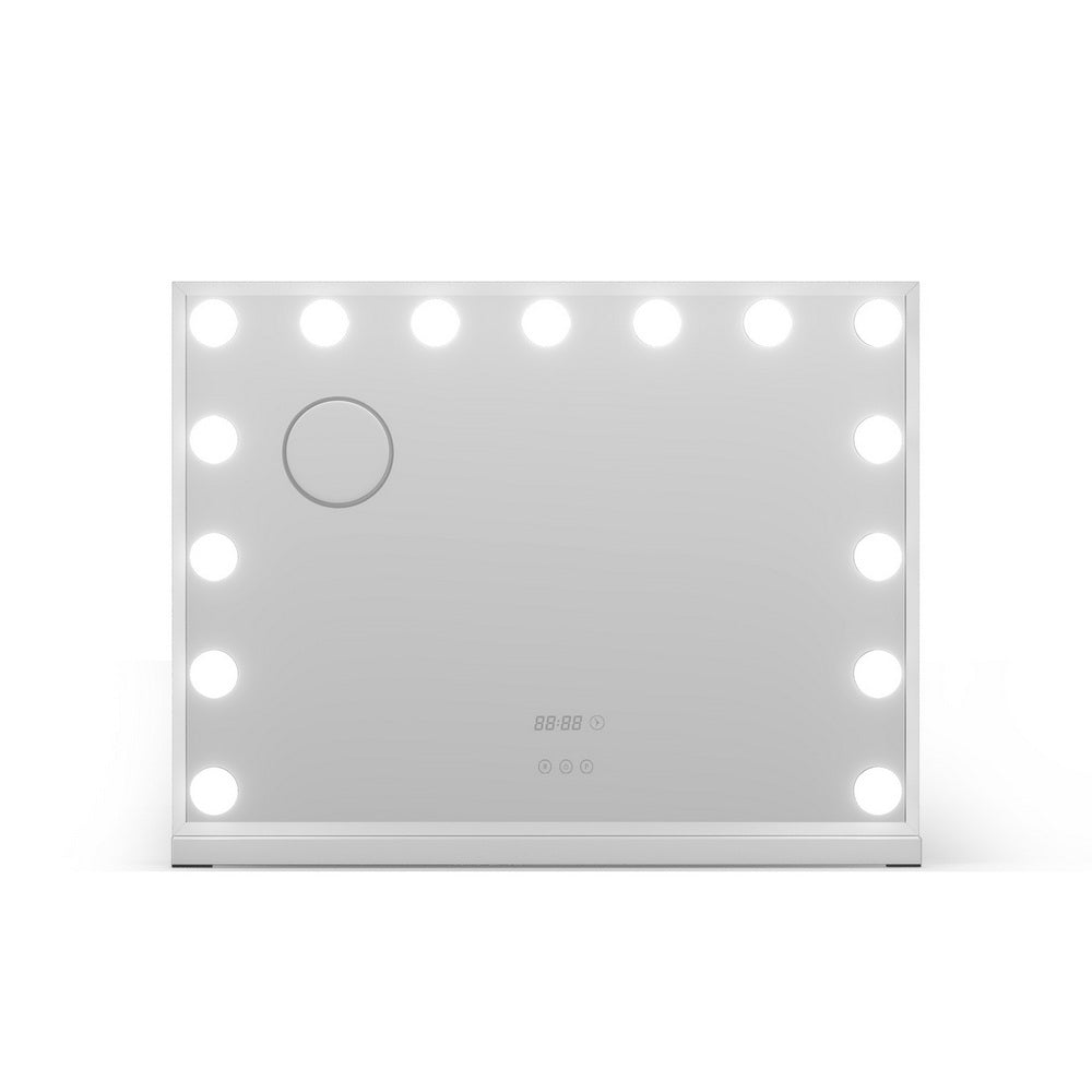 Embellir Makeup Mirror 58x45cm Hollywood Vanity with LED Light Tabletop White MM-E-FRAME-5846LED-WH