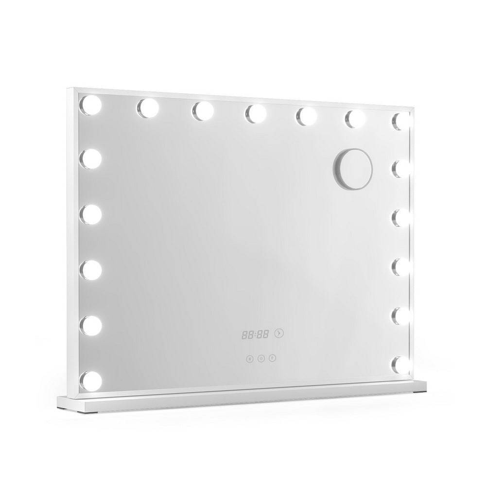 Embellir Makeup Mirror 80x60cm Hollywood Vanity with LED Light Tabletop White MM-E-FRAME-5880LED-WH