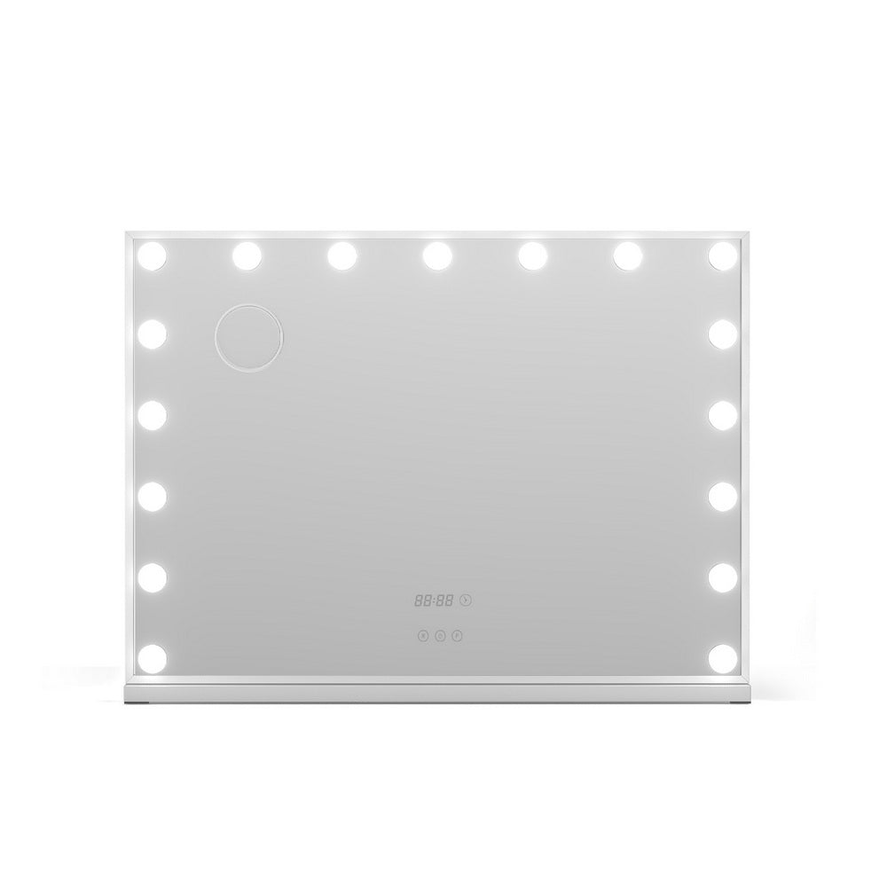 Embellir Makeup Mirror 80x60cm Hollywood Vanity with LED Light Tabletop White MM-E-FRAME-5880LED-WH