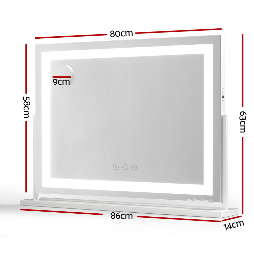 Embellir Makeup Mirror 80x58cm 360~ Rotatable Vanity Mirror with Lights Bright Light Strip Adjustable MM-E-FRAME-5880LED-ZJ