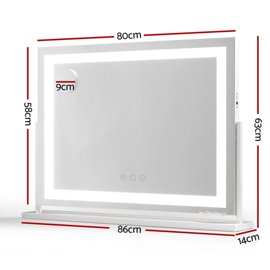 Embellir Makeup Mirror 80x58cm 360~ Rotatable Vanity Mirror with Lights Bright Light Strip Adjustable MM-E-FRAME-5880LED-ZJ