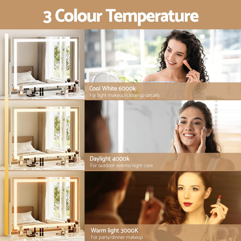 Embellir Makeup Mirror 80x58cm 360~ Rotatable Vanity Mirror with Lights Bright Light Strip Adjustable MM-E-FRAME-5880LED-ZJ