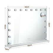 Embellir 90x60cm Makeup Mirror Large Hollywood Vanity Mirror with 18 Dimmable LED Bulbs