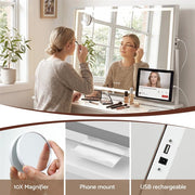 Embellir 90x60cm Makeup Mirror 360 degree Rotatable Vanity Mirror 10x magnifing