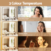 80x65cm Embellir Makeup Mirror Hollywood Vanity with LED Light White Frame MM-E-FRAME-6580LED-WH
