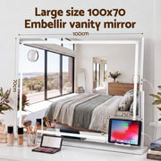 Embellir 100x70cm Makeup Mirror 360 degree Rotatable Vanity Mirror 10x magnifing