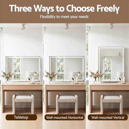 Embellir 100x70cm Makeup Mirror 360 degree Rotatable Vanity Mirror 10x magnifing