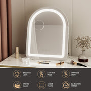 Embellir Makeup Mirror 35x45cm Dressing Vanity LED Stripe Light with 5x Magnification Rotation White Arch MM-E-FRAMELS-3545-AR