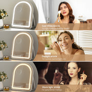 Embellir Makeup Mirror 35x45cm Dressing Vanity LED Stripe Light with 5x Magnification Rotation White Arch MM-E-FRAMELS-3545-AR