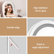 Embellir Makeup Mirror 35x45cm Dressing Vanity LED Stripe Light with 5x Magnification Rotation White Arch MM-E-FRAMELS-3545-AR